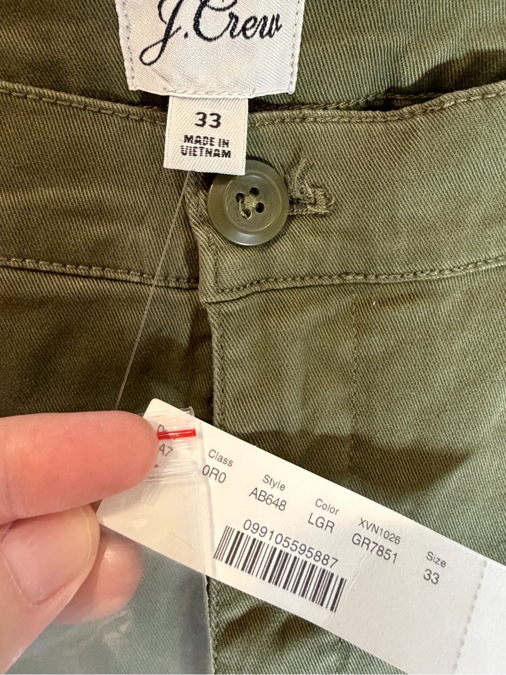 NWT J.Crew Olive Green Chino Pants - Picture 4 of 5